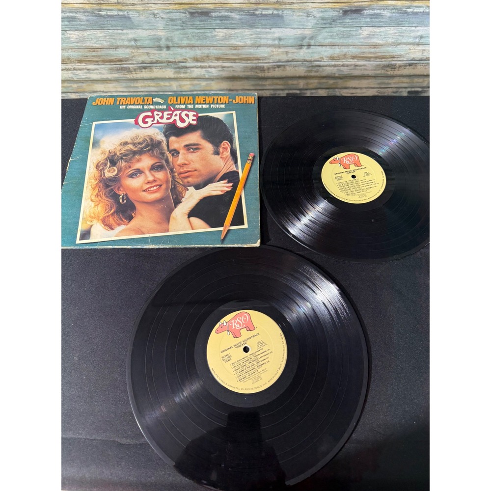 RSO Grease Soundtrack Vinyl 12" Black Excellent 1978 Double LP RS-2-4002